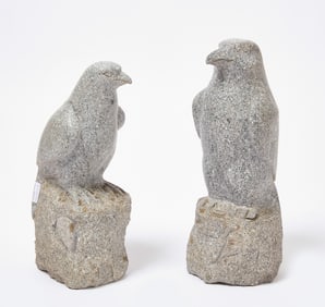 Two Eagle Stone Sculptures