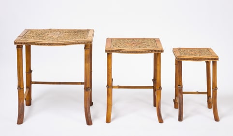 Three Stacking Bamboo Tables