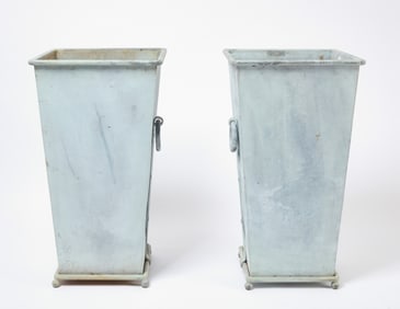 Pair of Galvanized Steel Planters