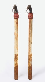 Pair of Horse Head Hitching Posts
