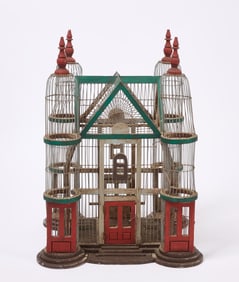 Painted Birdcage with Steeples