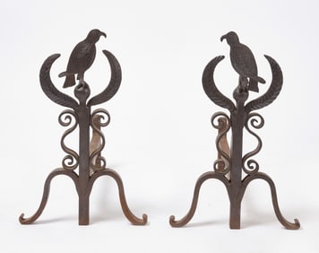 Andirons with Birds