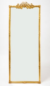 Gilded Mirror with Ribbon Crest