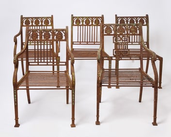 Set of Five Outdoor Garden Chairs