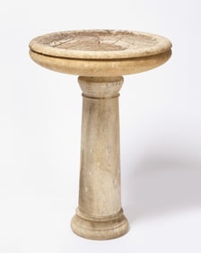 Marble Bird Bath With Spider Web