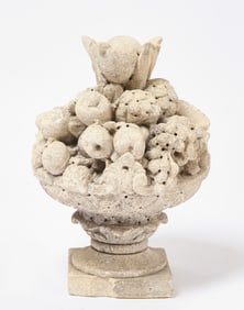 Stone Sculpture of a Fruit Basket