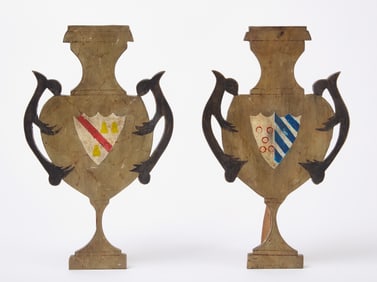 Pair of Folk Art Urn Plaques