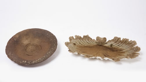 Two Vintage Metal Garden Basins