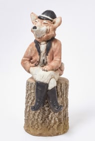 Foxhunter Fox Seated On A Stump