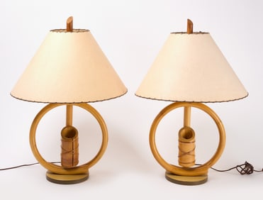 Pair of Bamboo Table Lamps