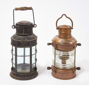 Two Nautical Ship's Lanterns