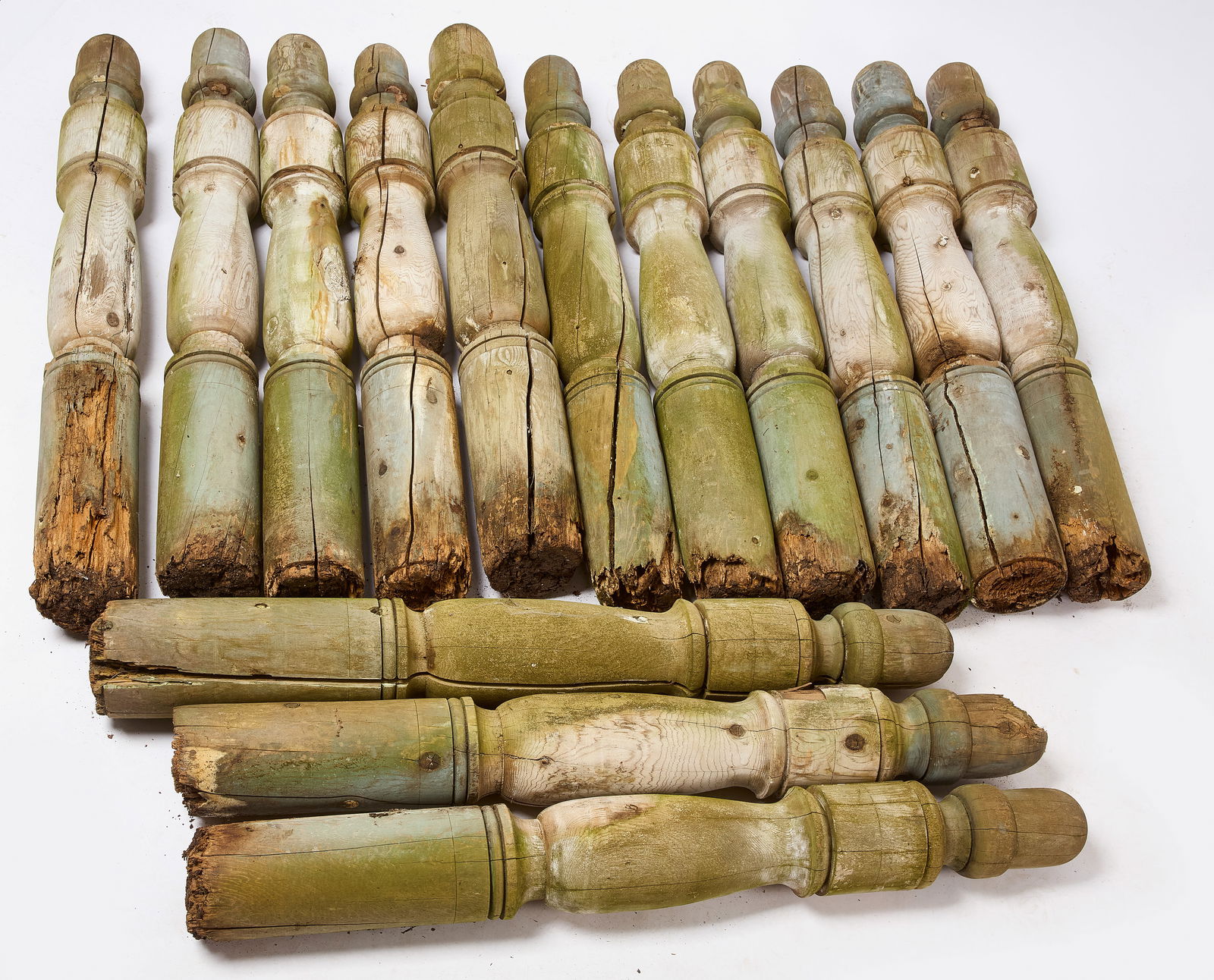 Group of Fourteen Carved Wood Posts (1 of 2)