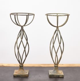 Pair of Decorative Spiral Candle Holders