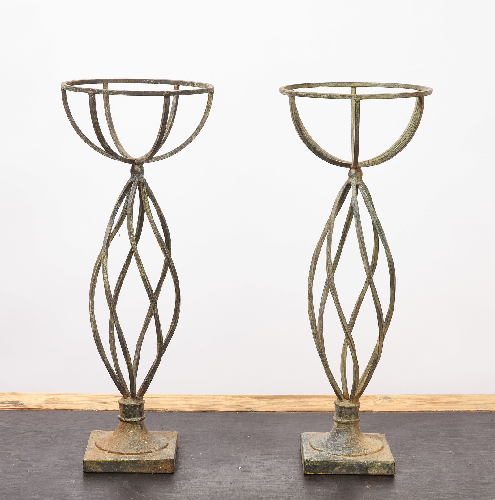 Pair of Decorative Spiral Candle Holders