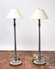 Grey Plaster Floor Lamps