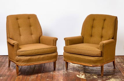 Pair of Mid Century Upholstered Club Chair