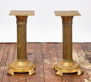 Pair of Brass and Mixed Metal Plant Stands
