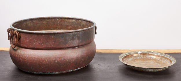 Copper Pot and Brass Tray