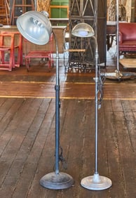 Two Industrial Floor Lamps