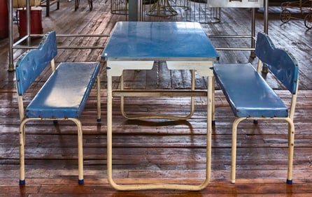 Vintage Camp Table with Benches