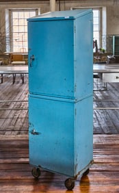 Blue Painted Industrial Cabinet