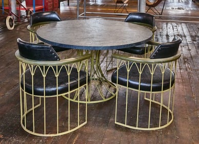 MCM Round Dining Table and Set of Four Chairs