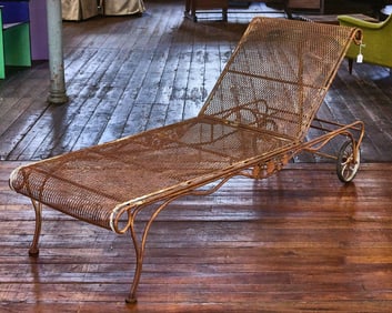 Vintage Woodard Wrought Iron Chaise Loung