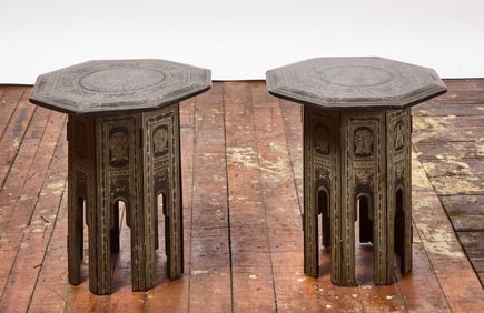 Pair of Anglo-Indian Octagonal Occasional Tables