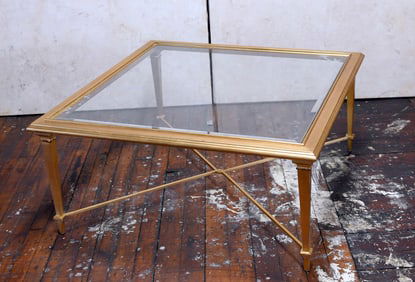 Gilt Center Table with Glass Top