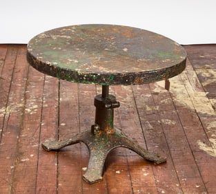 Industrial Cast Iron Side Table