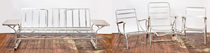 Set of Aluminum Vintage Porch Furniture