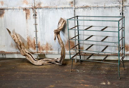 Driftwood and Metal Shelf Frame