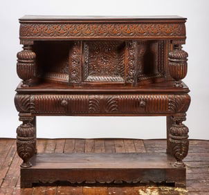 Carved European Court Cupboard