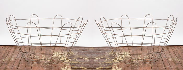 Two Oversized Industrial Baskets