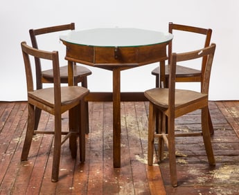 Game Table with Four Chairs