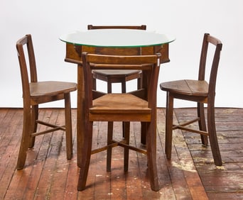 Game Table with Four Chairs