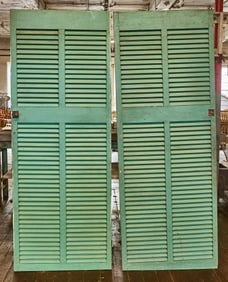 Pair of Painted Louvre Doors