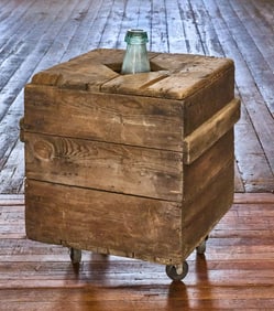 Blown Glass Demijohn in Original Shipping Crate