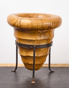 Carved Wood Planter