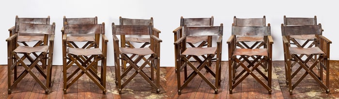 Twelve Folding Deck Chairs