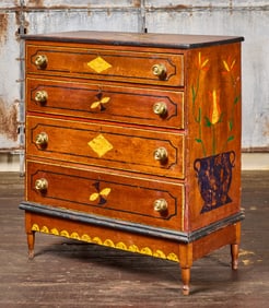Paint Decorated Four Drawer Chest