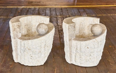 Pair of Marble Side Tables