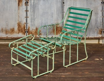 Iron Lounge Chair and Ottoman