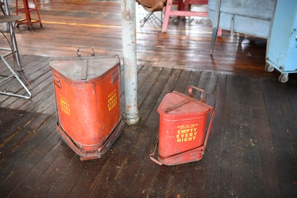 Two Industrial Steel Waste Bins