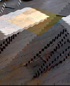 Checkboard Table with Marble Top (1 of 2)