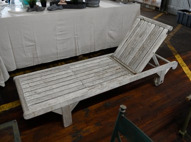 Vintage Teakwood Chaise Lounge