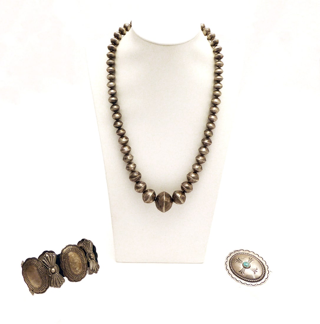 Native Silver Bracelet, Necklace, and Pin (1 of 5)