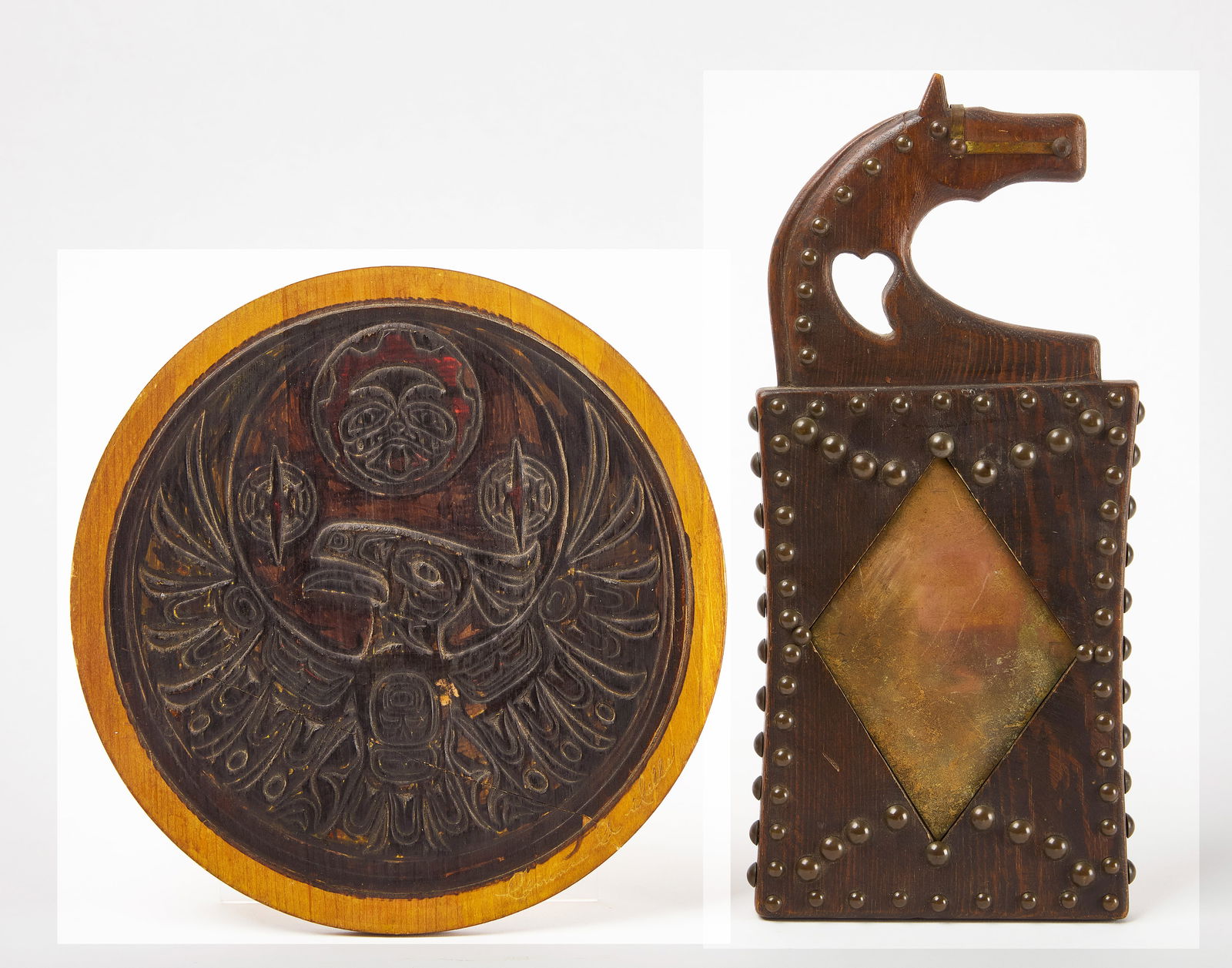 Native Mirror and Carved Plaque (1 of 4)