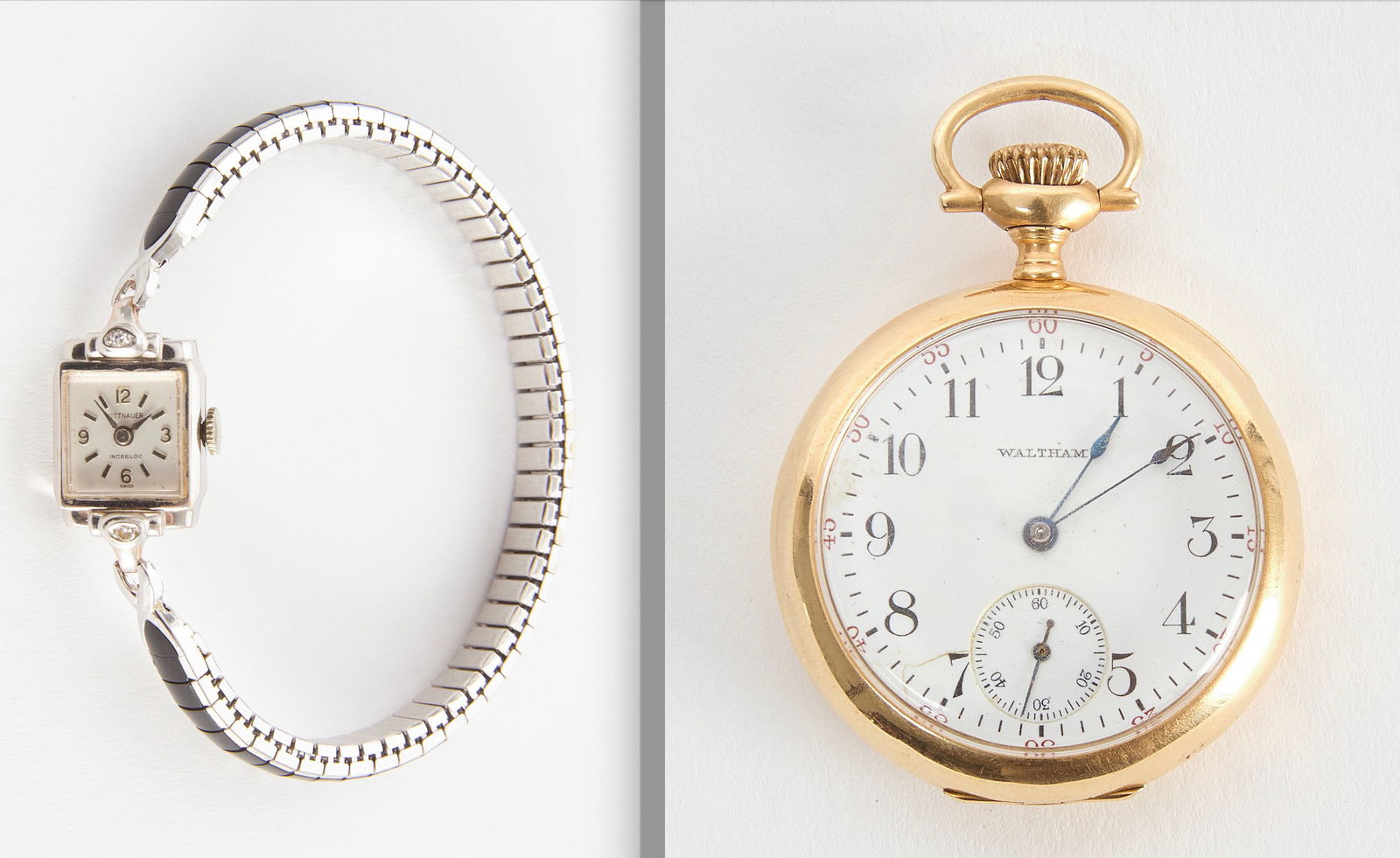 14k Gold Waltham Pocketwatch and Ladies Watch (1 of 5)