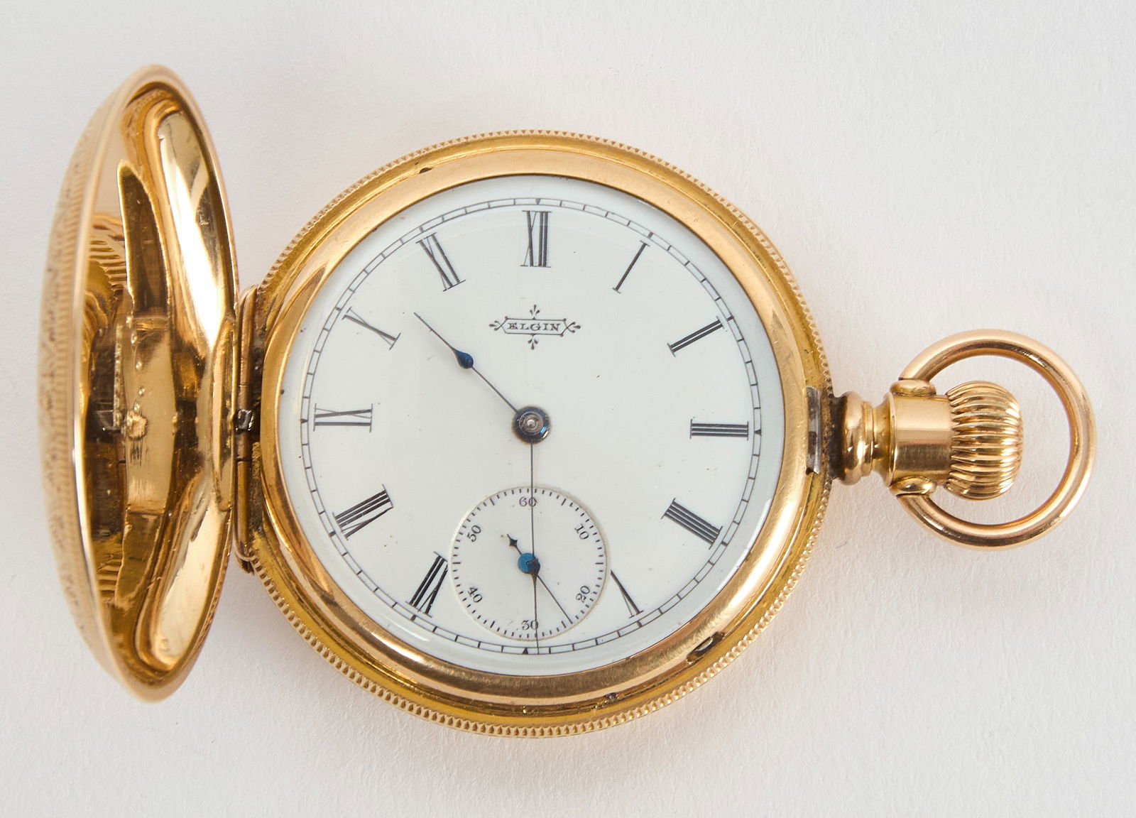 14k Gold Elgin Watch with Shell Engraving (1 of 4)